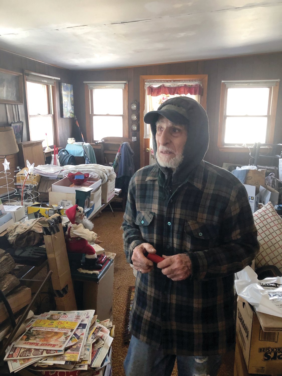 NEARLY LOST: When a tree fell on 91-year-old Korean War veteran Bernie Pavia’s home last Christmas, he nearly lost everything as snow melted and saturated the walls, ceilings and all his possessions.